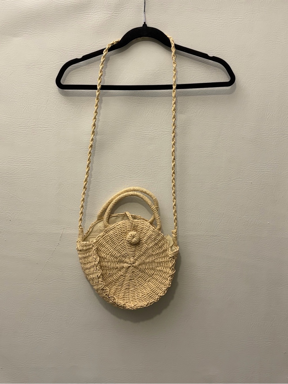 Source Unknown Round Woven Crossbody Bag - Natural Beige